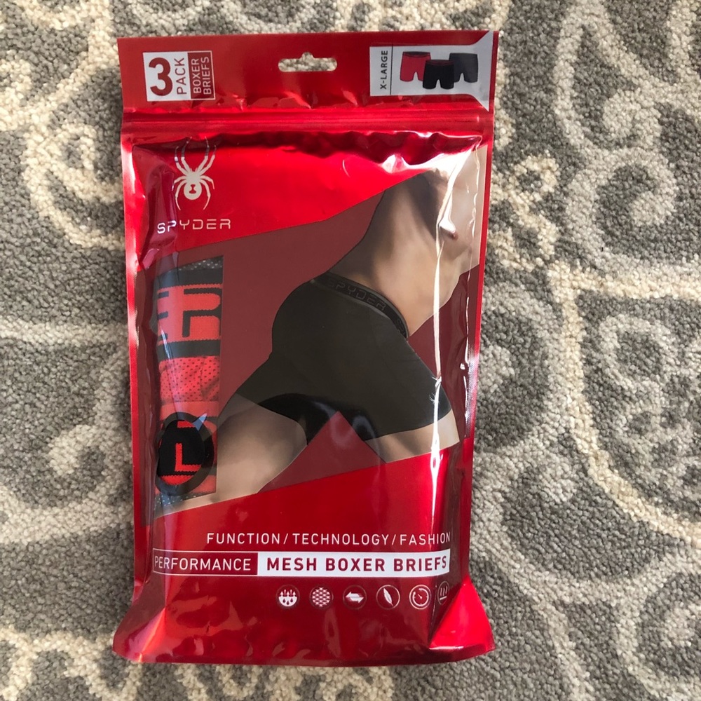 3 Pack Men's Nylon Performance Boxer Briefs